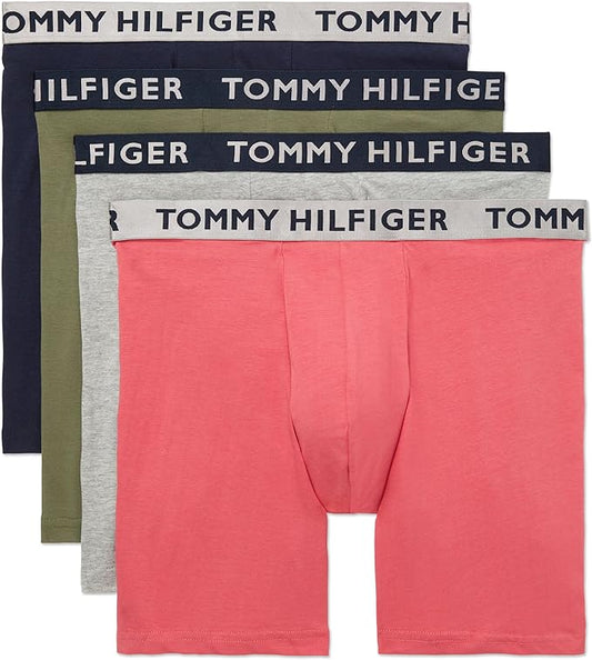 Free Shipping !!! Tommy Hilfiger Mens Cotton Stretch 4-Pack Boxer Brief
